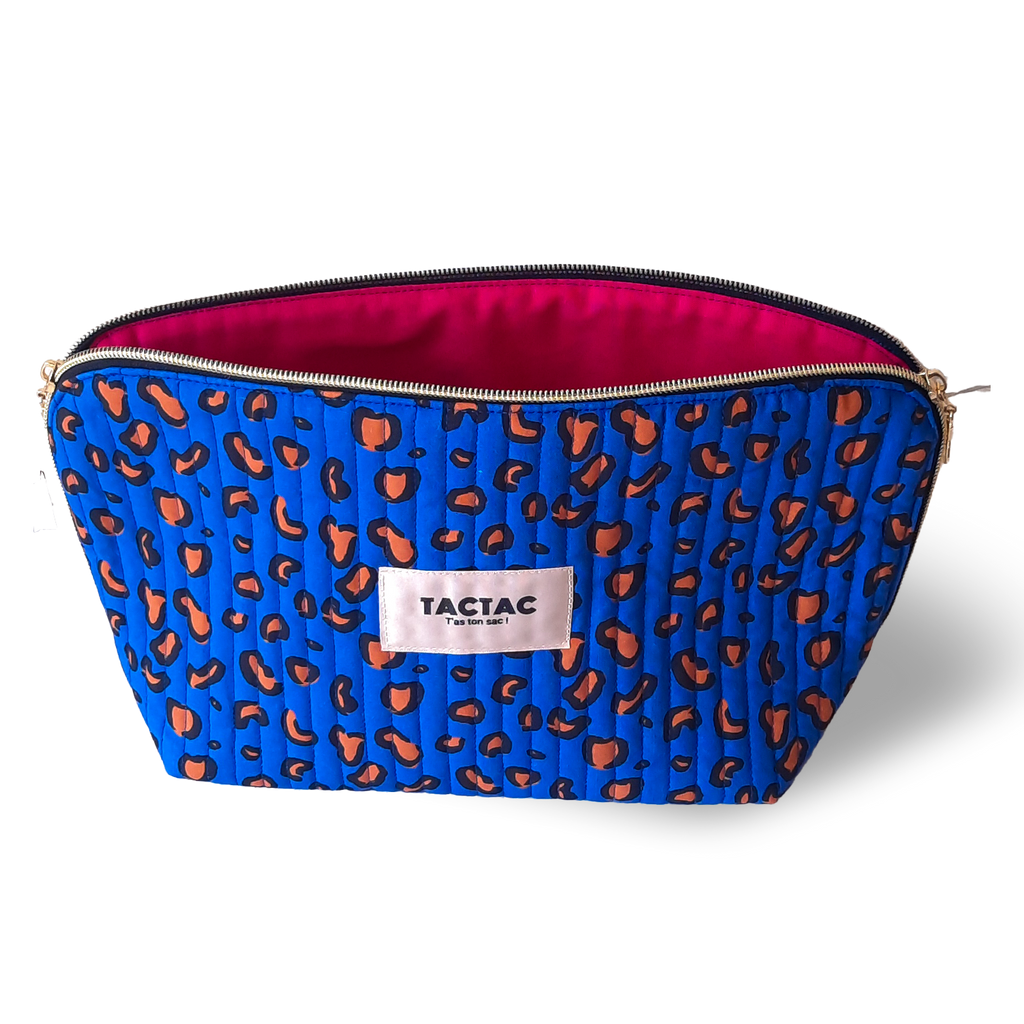 Pochette léopard bleu Klein