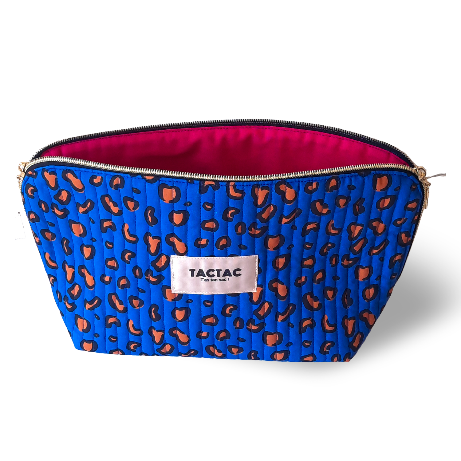 Pochette léopard bleu Klein