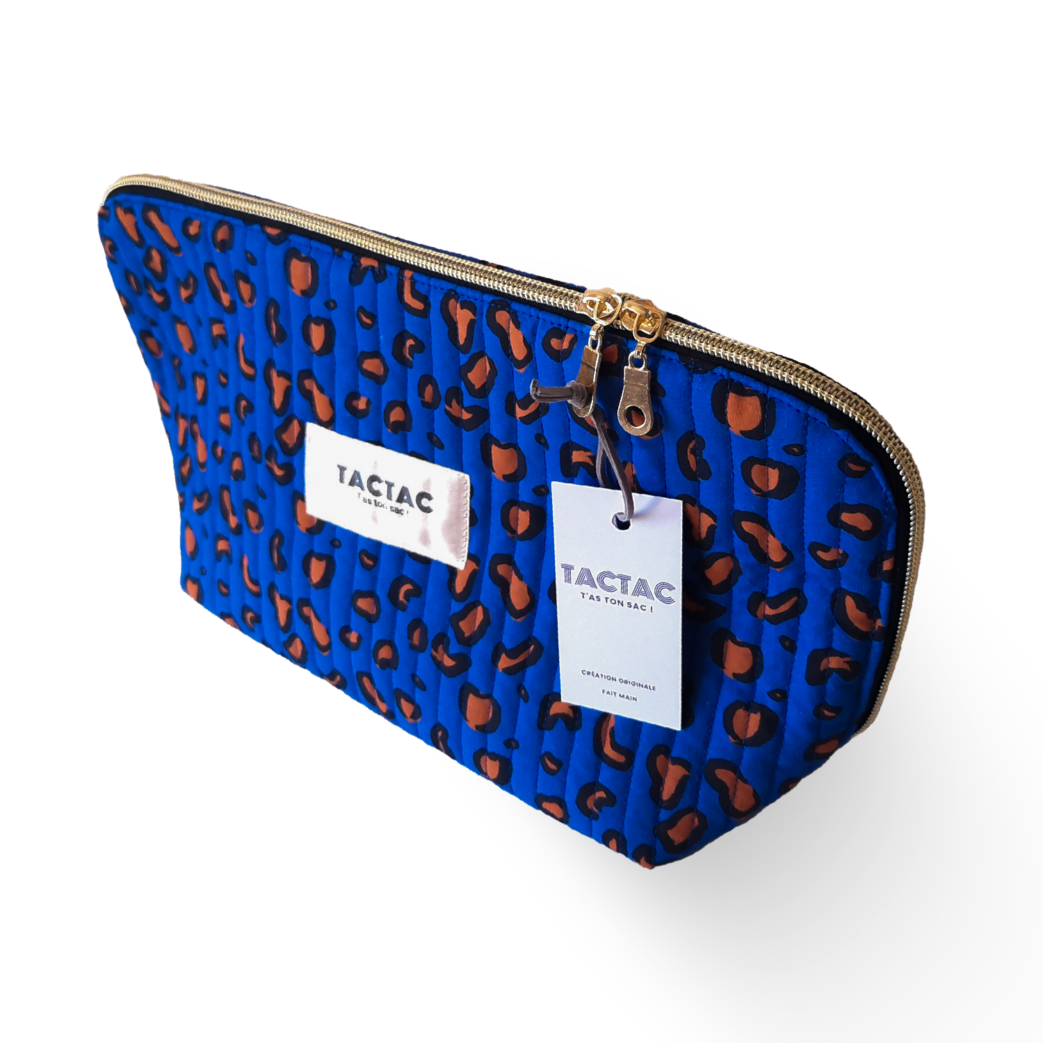 Pochette léopard bleu Klein